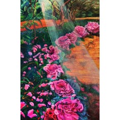 Fauzia Khan, 30 x 48 Inches, Oil on Canvas, Floral Paintings, AC-FK-044 Fauzia Khan, 30 x 48 Inches, Oil on Canvas, Floral Paintings, AC-FK-044